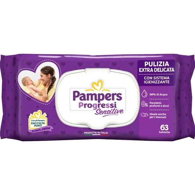 Pampers Sensitive 63 Salviette Aloe Pampers Sensitive 63 Salviette Aloe