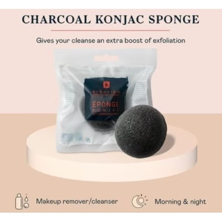 Erborian Charcoal Konjac Face Sponge spugna da bagno al carbone vegetale Erborian Charcoal Konjac Face Sponge spugna da bagno al carbone vegetale