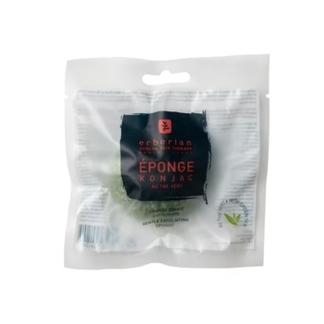 Erborian Charcoal Konjac Sponge with Green Tea spugna da bagno al tè verde Erborian Charcoal Konjac Sponge with Green Tea spugna da bagno al tè verde