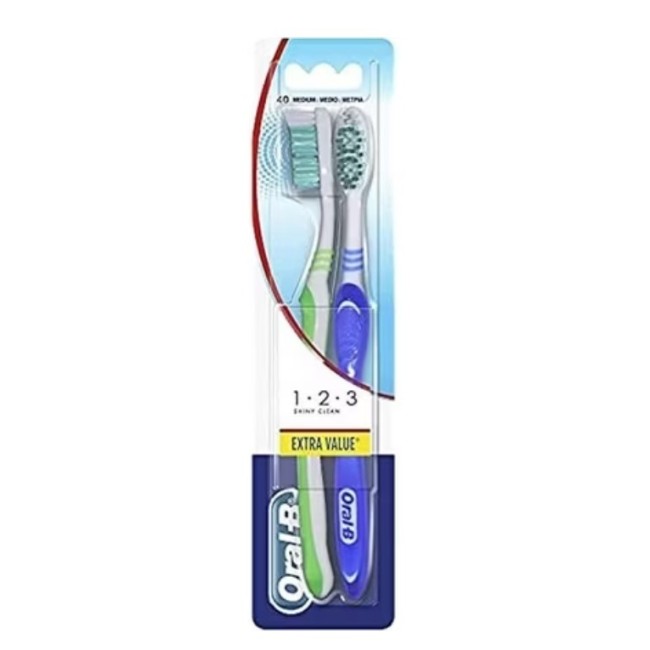 Oral-B Spazzolino Shiny Clean medio 2 unità Oral-B Spazzolino Shiny Clean medio 2 unità