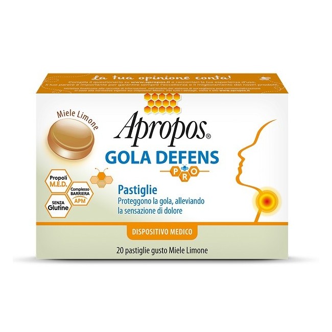 Apropos Gola Defens Pro 20 Pastiglie Miele Limone