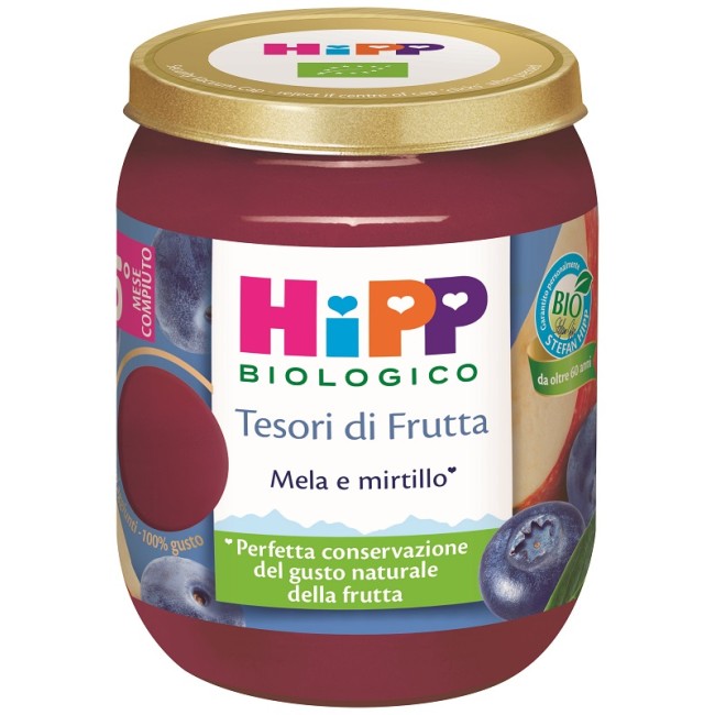 Hipp Tesori Frutta Mela Mirtillo 160 Grammi Hipp Tesori Frutta Mela Mirtillo 160 Grammi