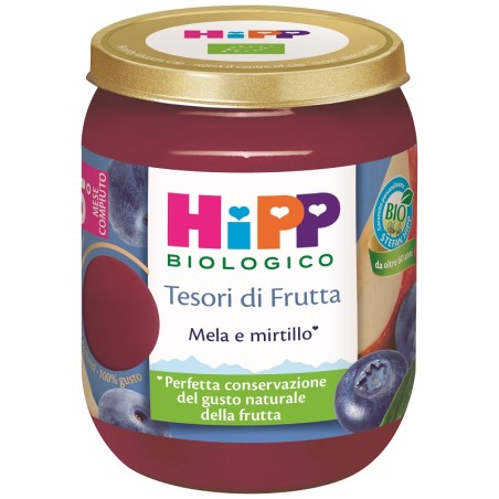 Hipp Tesori Frutta Mela Mirtillo 160 Grammi