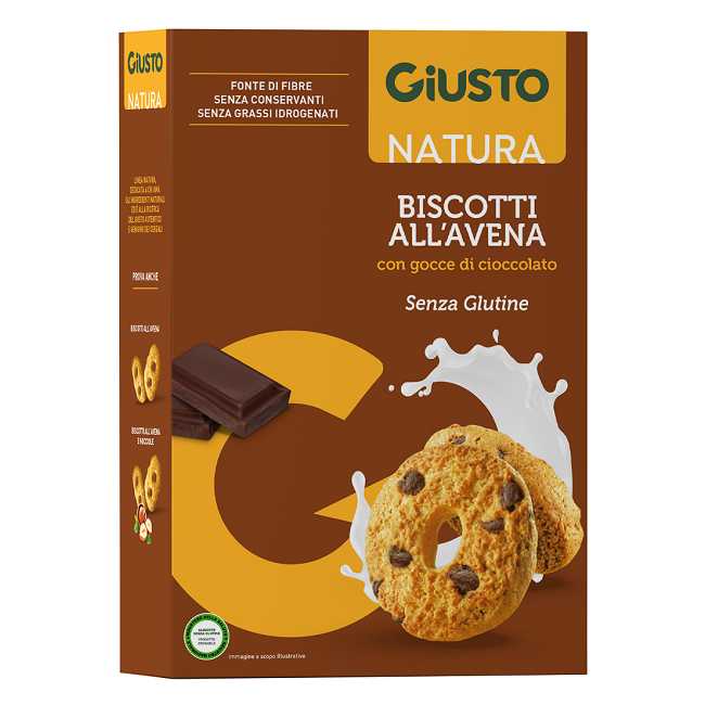 Giusto Senza Glutine Biscotti Avena Gocce Cioccolato