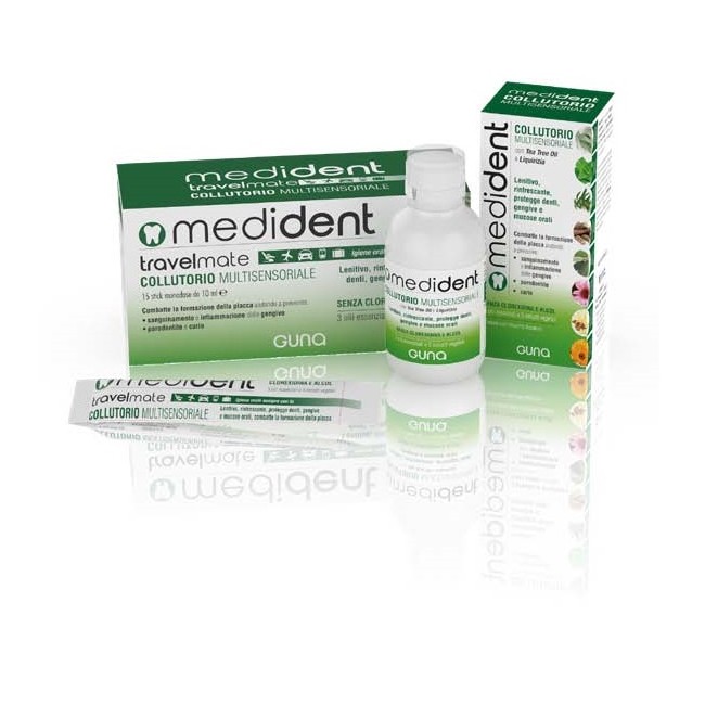 Guna Medident Travelmate Collutorio Multisensoriale 15 Stick Da 10Ml Guna Medident Travelmate Collutorio Multisensoriale 15 Stick Da 10Ml