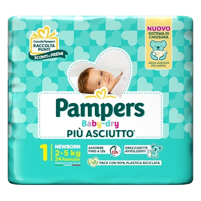 Pampers Baby Dry Pannolino Newborn 24 Pezzi Pampers Baby Dry Pannolino Newborn 24 Pezzi