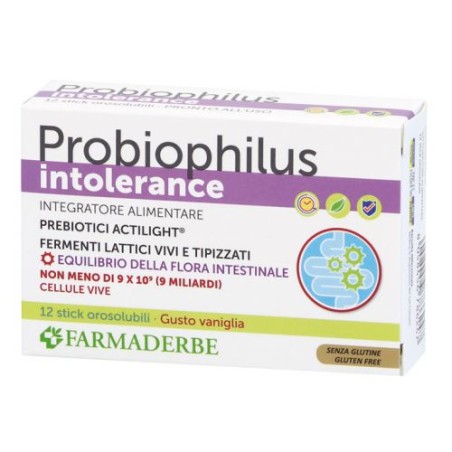 Farmaderbe Probiophilus Intollerance 12 Bustine 24 Grammi