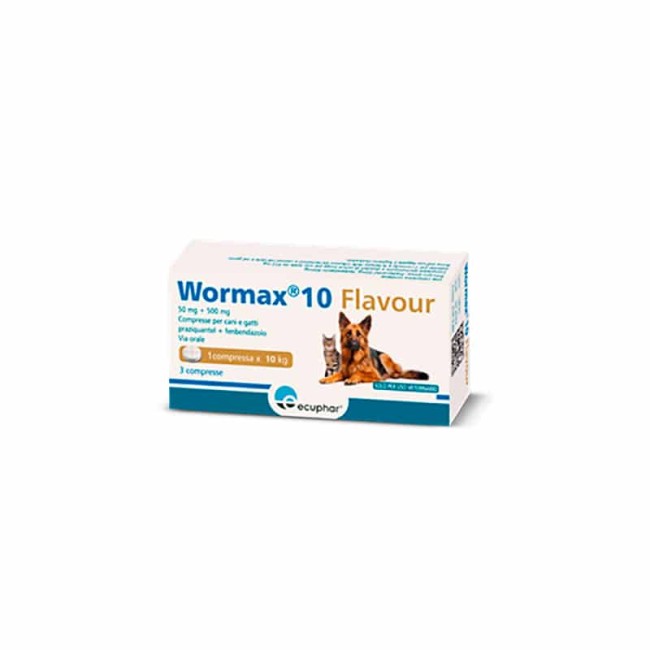 Wormax 10 Flavour 50 Mg + 500 Mg 3 Compresse Wormax 10 Flavour 50 Mg + 500 Mg 3 Compresse
