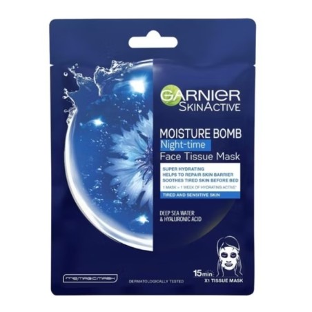 Garnier Skin Maschera viso super idratante notte in tessuto 1 pezzo