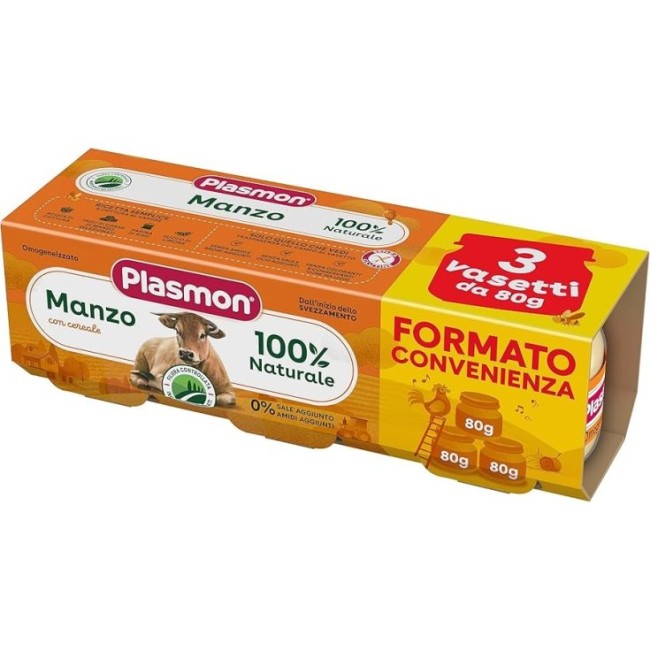 Plasmon Omogeneizzato Vitello E Cereale 3 Pezzi Da 80 Grammi