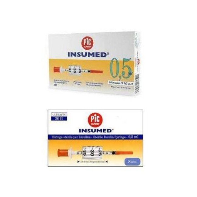 Pic Siringa Insumed 0,3 Ml G30 30 Pezzi Pic Siringa Insumed 0,3 Ml G30 30 Pezzi