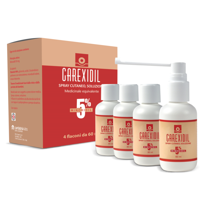 Carexidil 5% Spray Cutaneo 4 flaconi 60ml