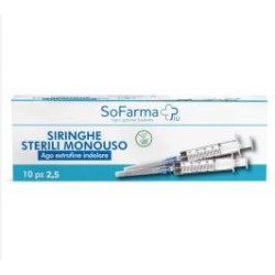 Siringa Sterile 2,5mm Gauge 23 Sofarmapiu' 10 Pezzi