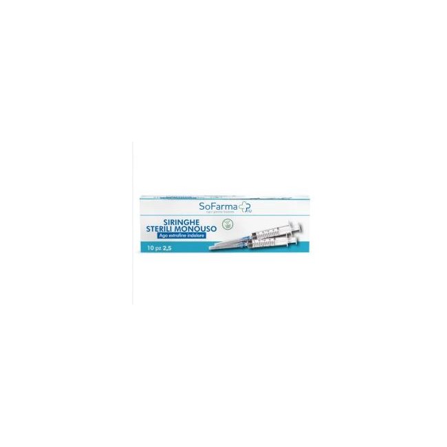 Siringa Sterile 2,5mm Gauge 23 Sofarmapiu' 10 Pezzi