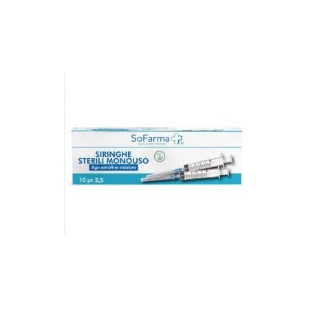 Siringa Sterile 2,5mm Gauge 23 Sofarmapiu' 10 Pezzi