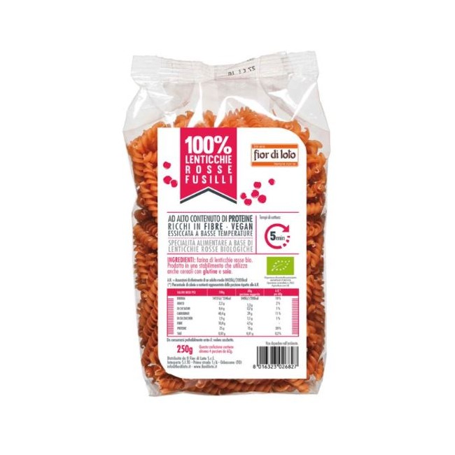 Fior di loto Fusilli Di Lenticchie Rosse Bio