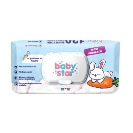Babystar Salviettine Bebe' Talco 120 Pezzi