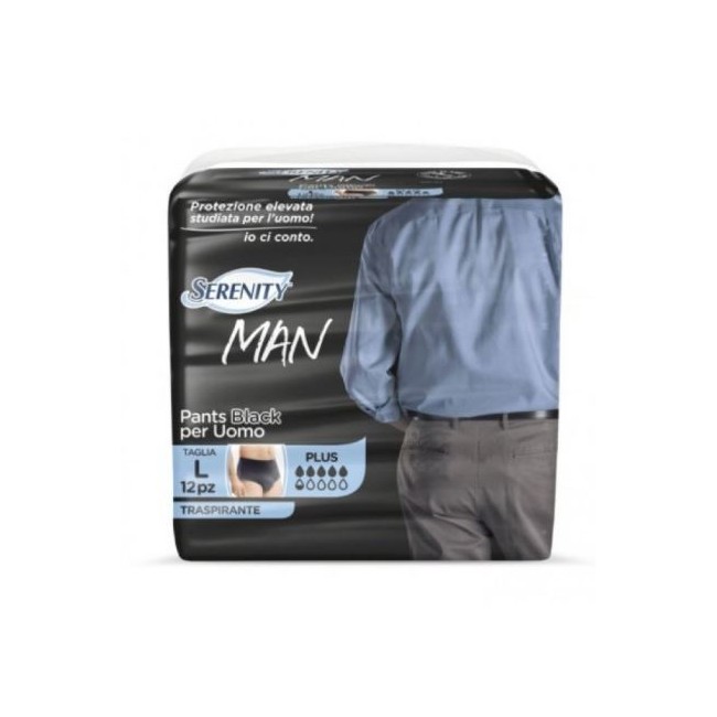 Pannolino Serenity Man Pants Black Taglia Media