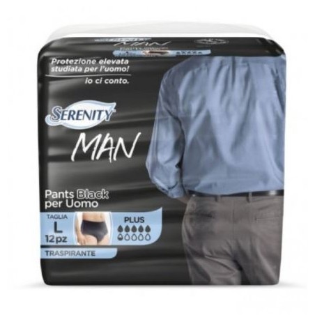 Pannolino Serenity Man Pants Black Taglia Media