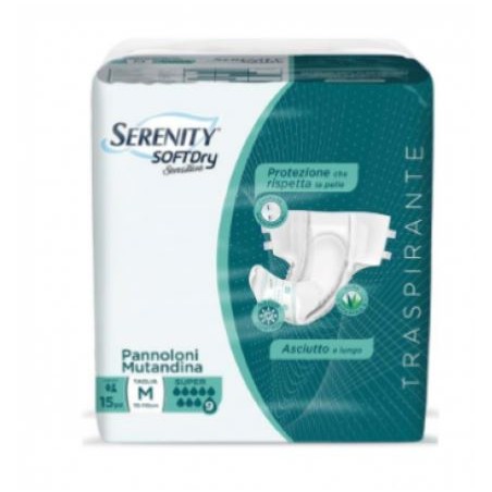 Serenity Soft Dry Sensitive Pants Super Taglia M 12 Pezzi