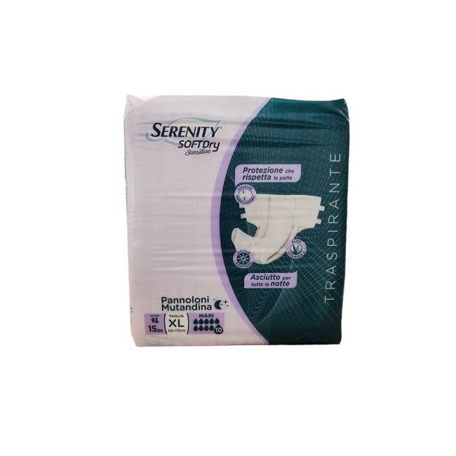 Serenity softdry sensitive pannoloni mutandina xl 15 pezzi