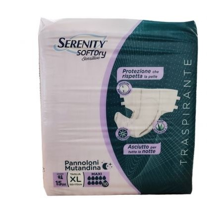 Serenity softdry sensitive pannoloni mutandina xl 15 pezzi