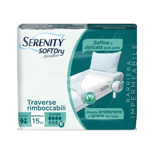 Serenity Soft Dry Sensitive Traversa Assorbente Super 80x180 15 Pezzi