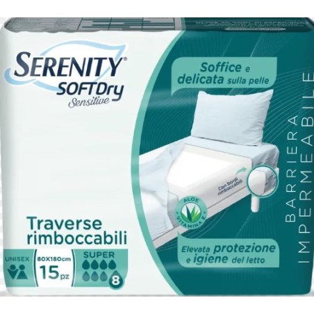 Serenity Soft Dry Sensitive Traversa Assorbente Super 80x180 15 Pezzi