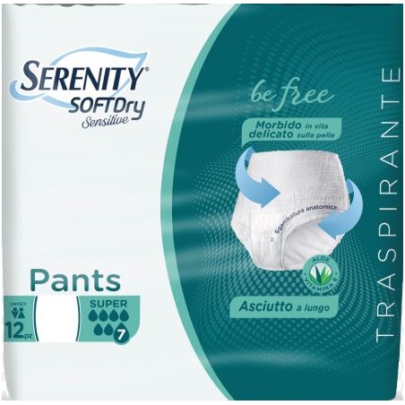 Serenity Soft Dry Sensitive Pants Super Taglia L 12 Pezzi