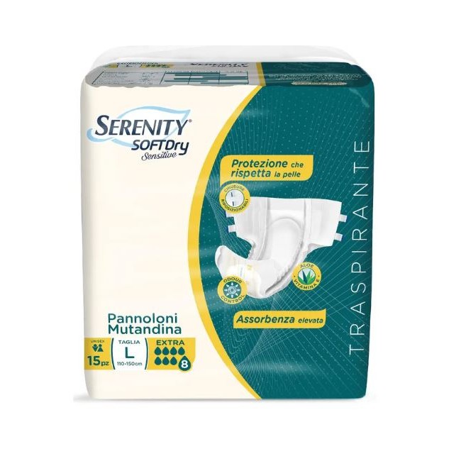 Serenity Soft Dry Sensitive Pannolone Mutandina Extra Taglia L