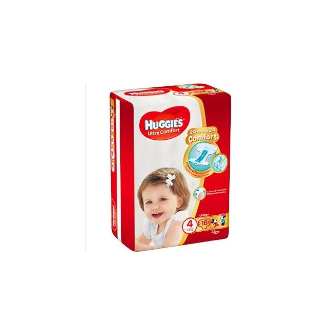 Kimberly Clark Pannolino Huggies Ultra Comfort Base 4 18 Pezzi