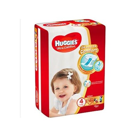 Kimberly Clark Pannolino Huggies Ultra Comfort Base 4 18 Pezzi