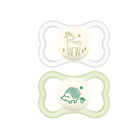 Mam Air Night Succhietto Silicone 16M+ 2 ciucci