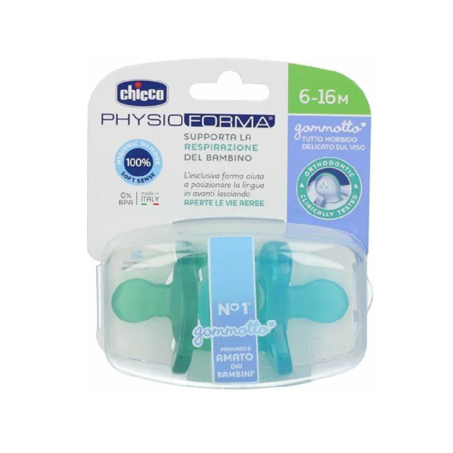 Chicco Gommotto Silicone Azzurro 6-16 Mesi 2 Pezzi
