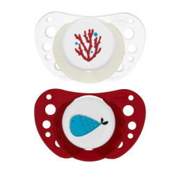 Chicco Succhietti Air Rosso Lumi Silicone 16-36 Mesi