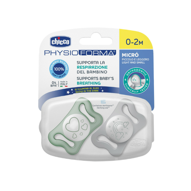 Chicco Succhietto Micro Lumi Silicone 0-2m