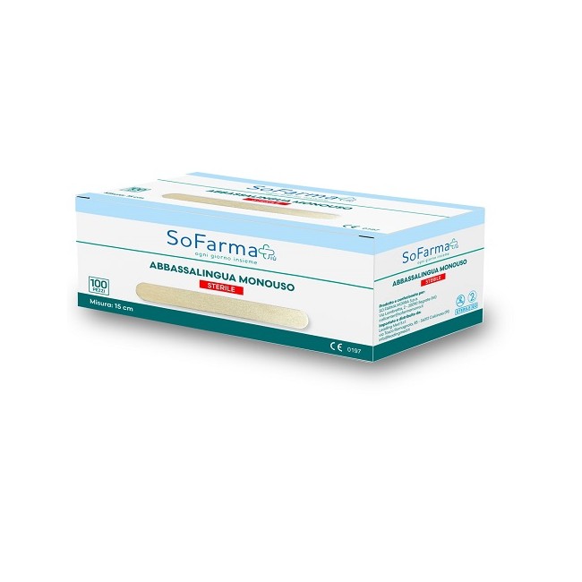 Sofarmapiu' Abbassalingua Monouso In Legno Sterile 100 Pezzi Sofarmapiu' Abbassalingua Monouso In Legno Sterile 100 Pezzi