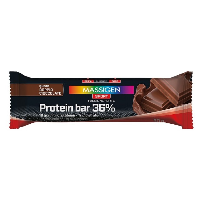 Massigen Sport Protein Barretta 36% Doppio Cioccolato 35 G Massigen Sport Protein Barretta 36% Doppio Cioccolato 35 G