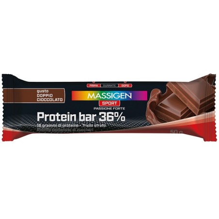 Massigen Sport Protein Barretta 36% Doppio Cioccolato 35 G Massigen Sport Protein Barretta 36% Doppio Cioccolato 35 G