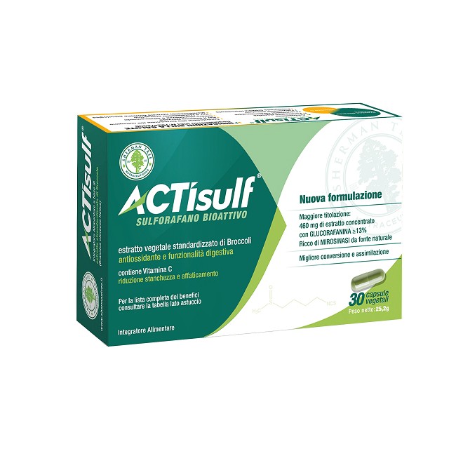 Actisulf Sulforafano integratore 30 Capsule Vegetali
