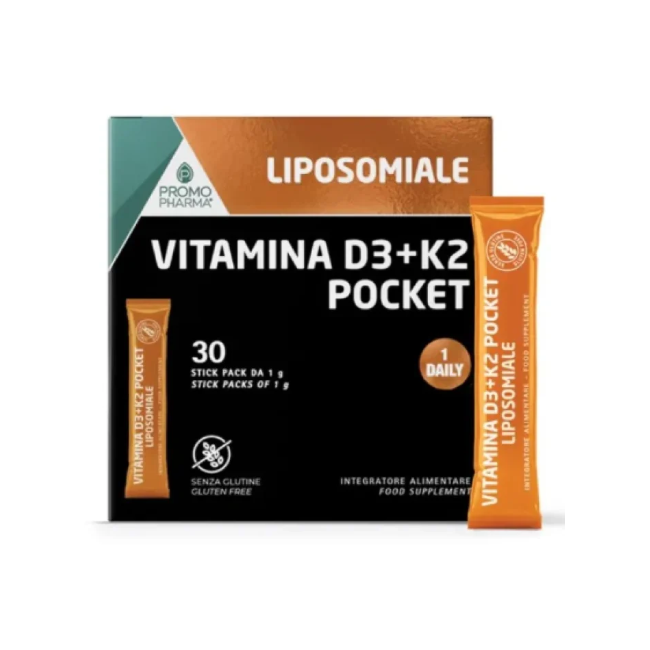 Vitamina d3+k2 liposomiale pocket 30 stick da 1 grammo