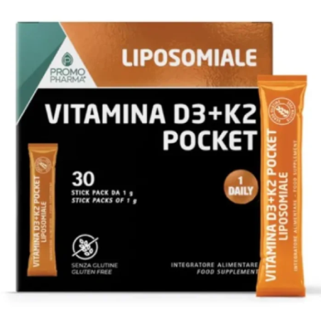 Vitamina d3+k2 liposomiale pocket 30 stick da 1 grammo