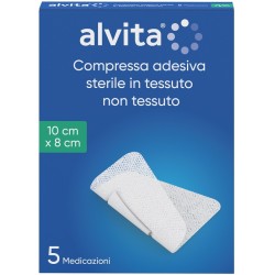 Garza compressa adesiva alvita tnt 10x8cm
