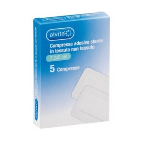 Garza compressa adesiva alvita tnt 7,2x5cm Garza compressa adesiva alvita tnt 7,2x5cm