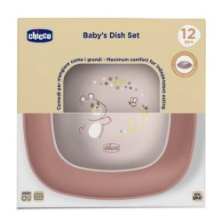 Ciotola E Piatto Piano 12m+ Rosa
