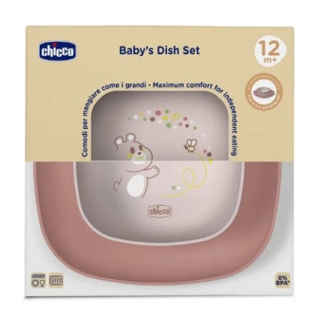 Ciotola E Piatto Piano 12m+ Rosa Ciotola E Piatto Piano 12m+ Rosa