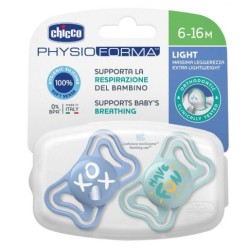 Chicco succhietto light azzurro silicone 6-16m confezione 2 pezzi