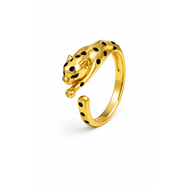 Anello corpo Pantera Acciaio INOX Colore oro