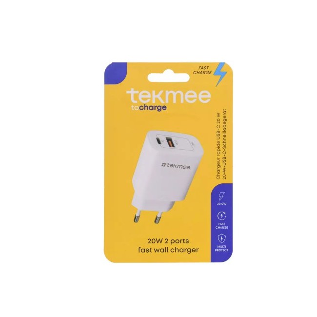 Tekmee Caricatore da muro USB-A + USB-C