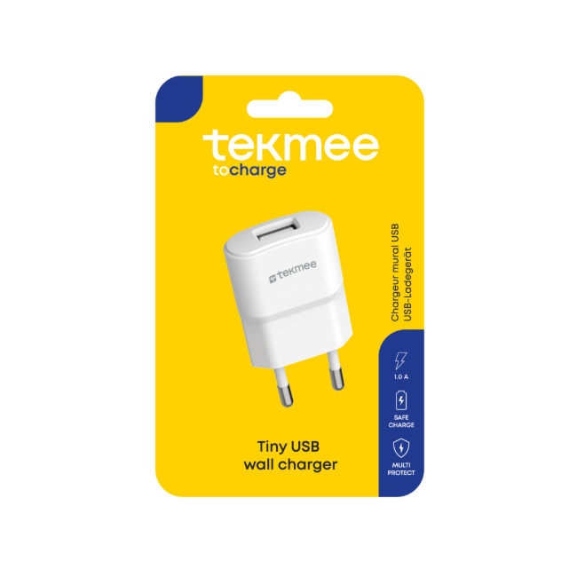 Tekmee Presa di ricaricada muro USB bianca